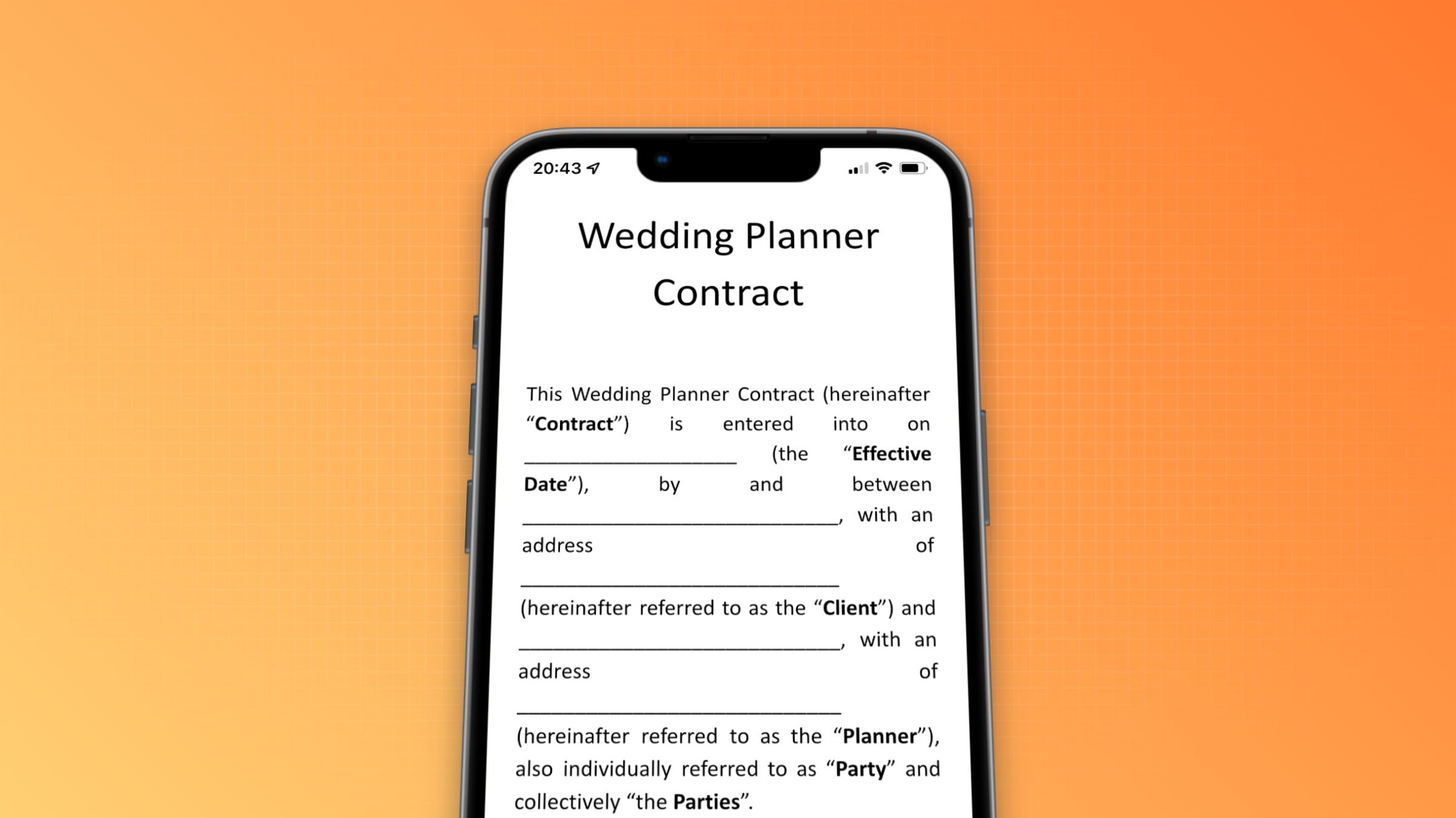 Wedding Planner Contract Template 100 Free Signhouse